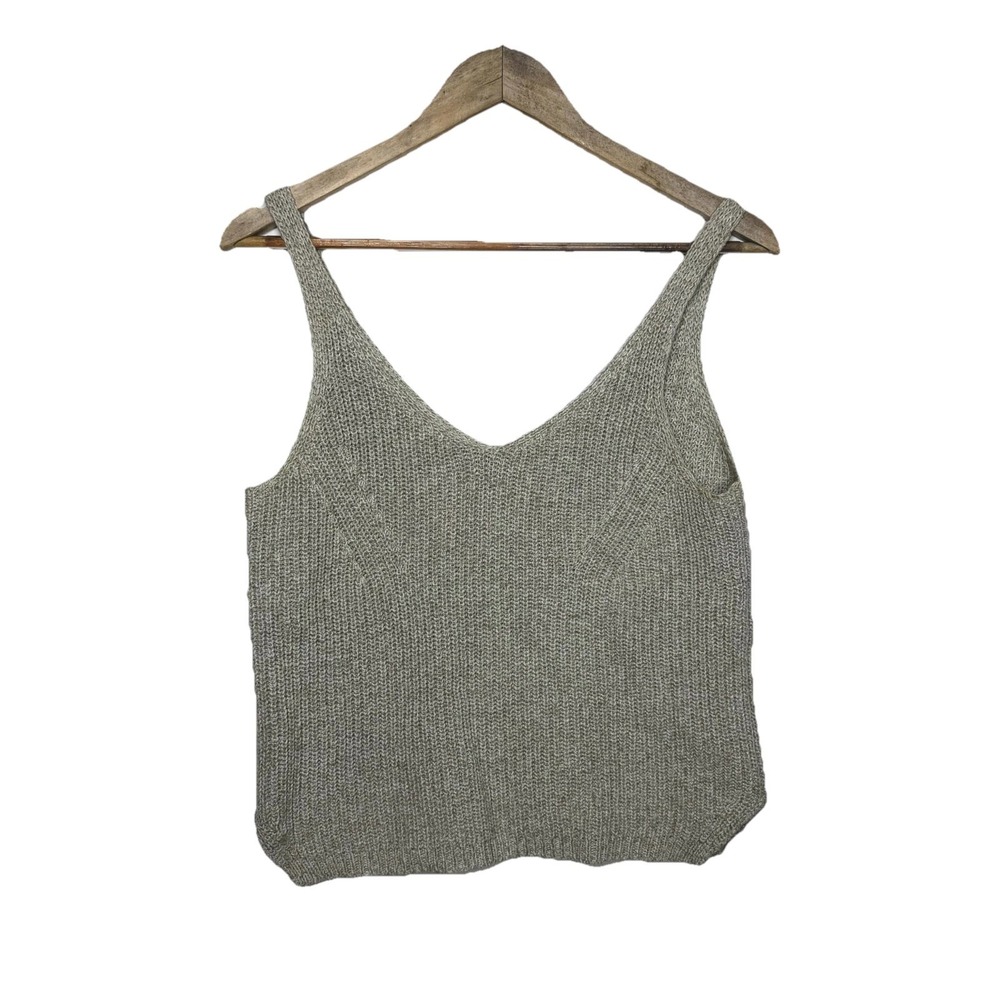 Marine Layer Tank Top Women's Small Oatmeal Knit V-Neck Classic Breathable
